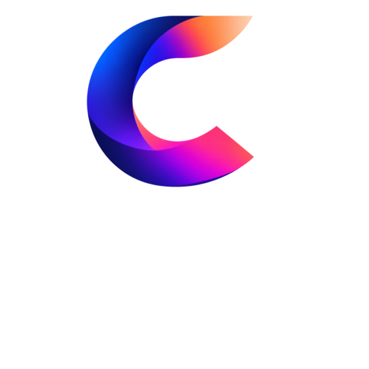 Stacked · white wordmark — dark backgrounds